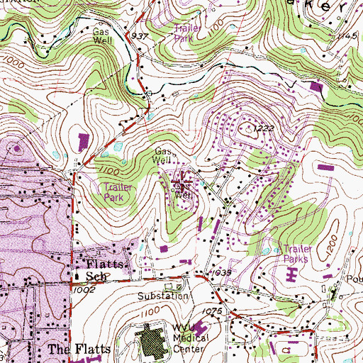 Topographic Map of Braewick Woods, WV