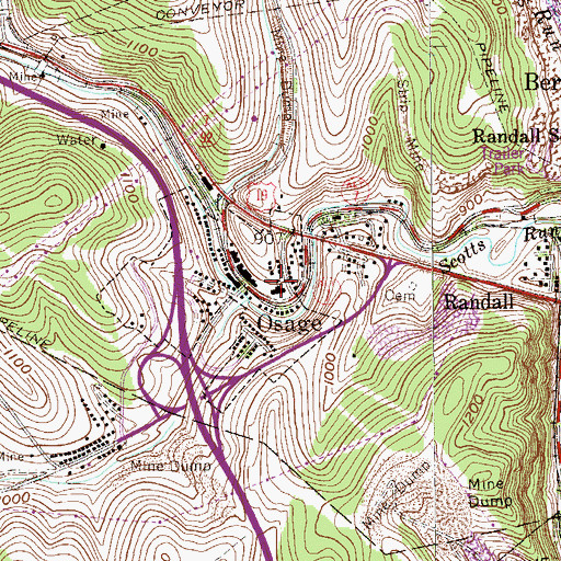 Topographic Map of Cass District Junior High School (historical), WV
