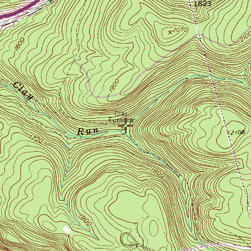 Topographic Map of Clay Furnace (historical), WV