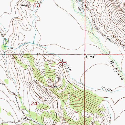 Topographic Map of Slack Ditch, CO