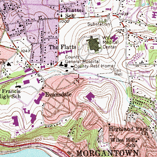 Topographic Map of First Hungarian Baptist Church (historical), WV