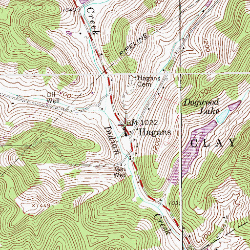 Topographic Map of Hagans Methodist Church, WV