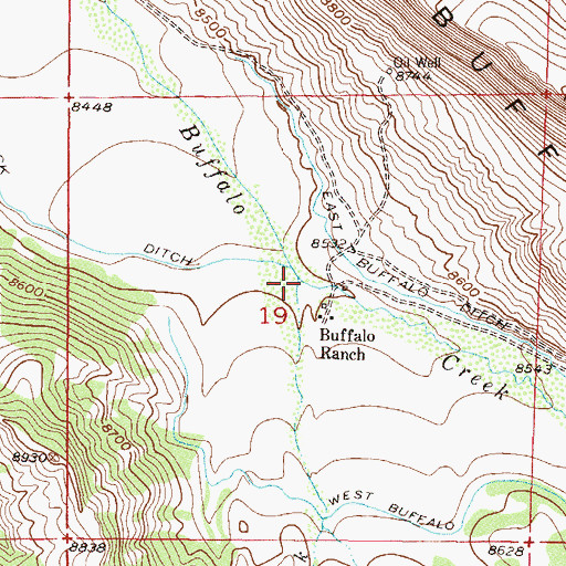 Topographic Map of Little Buffalo Creek, CO