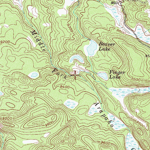 Topographic Map of East Fork Arapaho Creek, CO