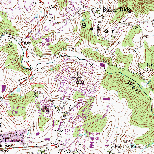 Topographic Map of North Hills, WV