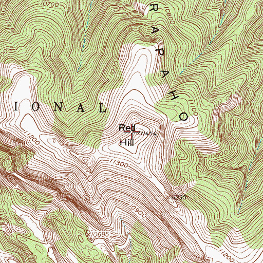 Topographic Map of Red Hill, CO