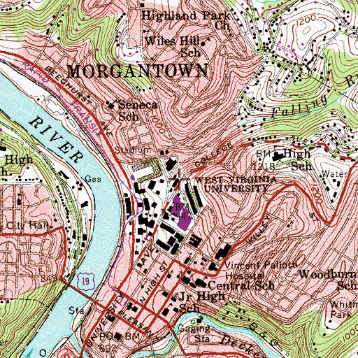 Topographic Map of Oglebay Hall, WV
