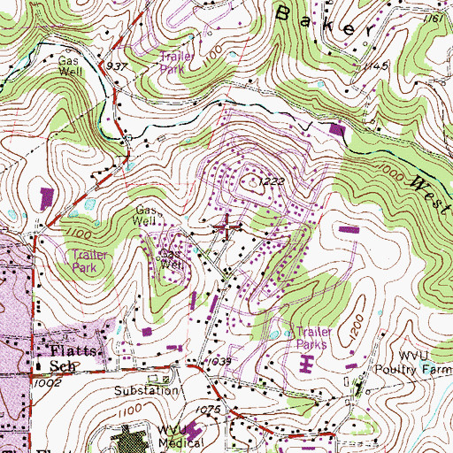 Topographic Map of Pineridge North, WV
