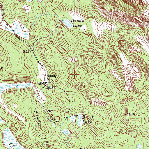 Topographic Map of Brook Lake, CO