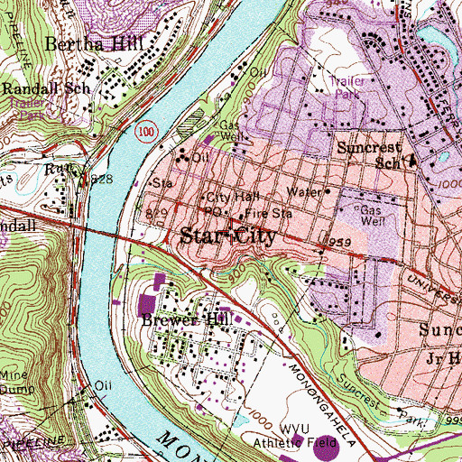 Topographic Map of Saint Marys Roman Catholic Church, WV
