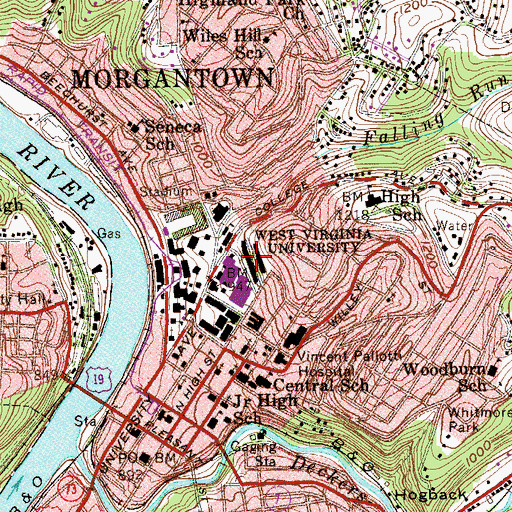 Topographic Map of Stalnaker Hall, WV