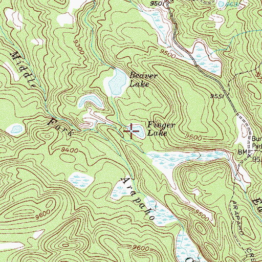 Topographic Map of Finger Lake, CO