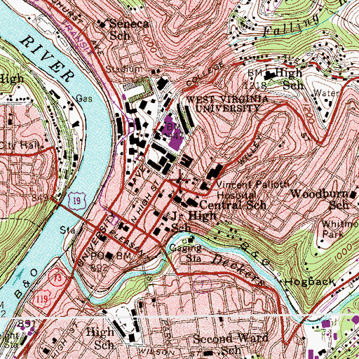 Topographic Map of Trinity Episcopal Church, WV