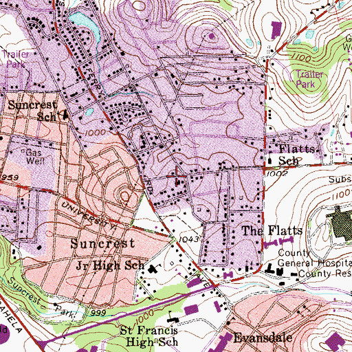Topographic Map of Trinity United Methodist Church (historical), WV