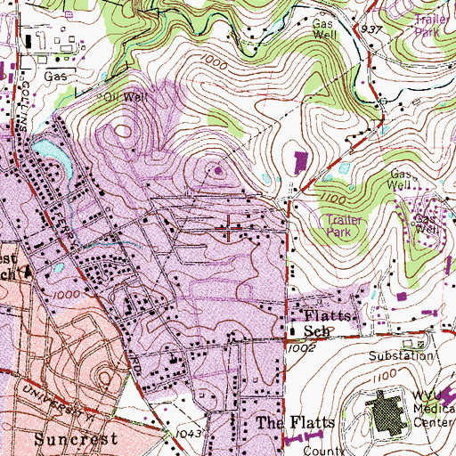 Topographic Map of Virginia Manor, WV