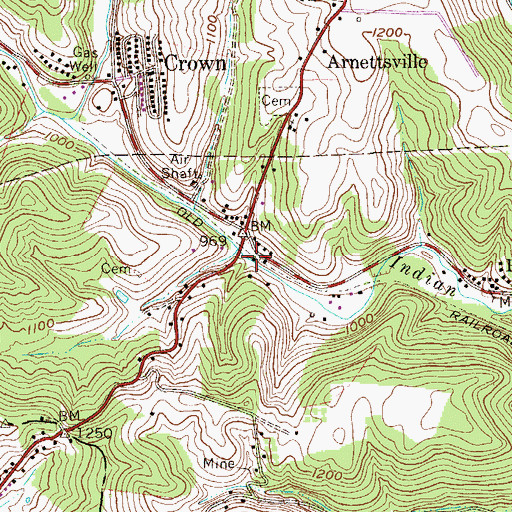 Topographic Map of Arnettsville Assembly of God Church (historical), WV