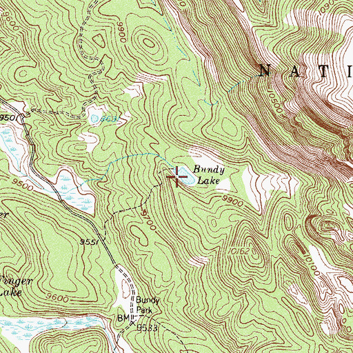 Topographic Map of Bundy Lake, CO