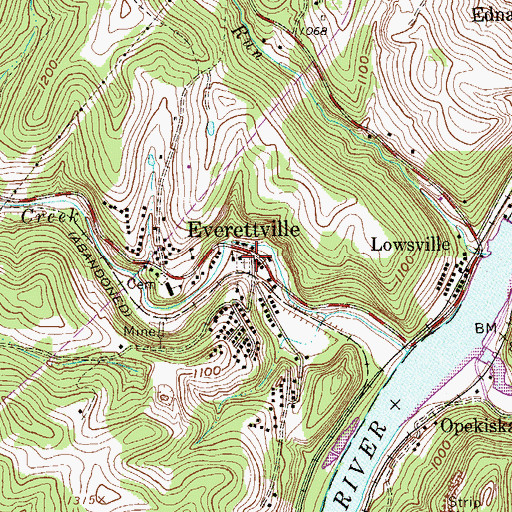 Topographic Map of Booth Union United Methodist Church, WV