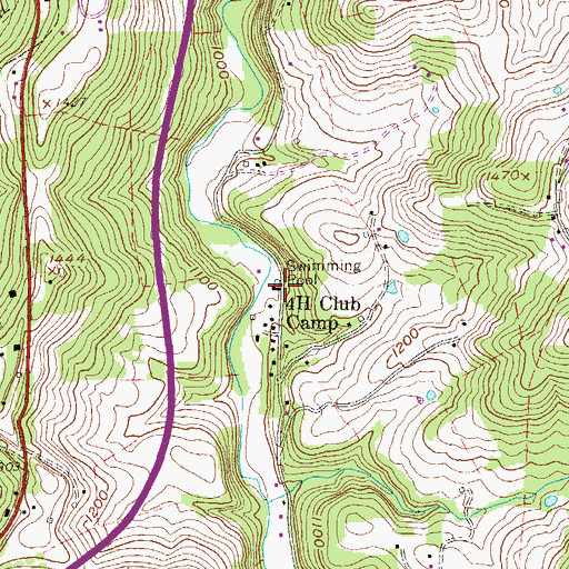 Topographic Map of Camp Muffly, WV