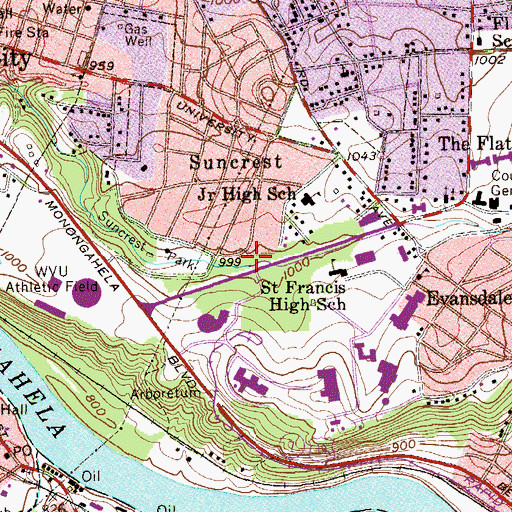 Topographic Map of Christian and Missionary Alliance, WV