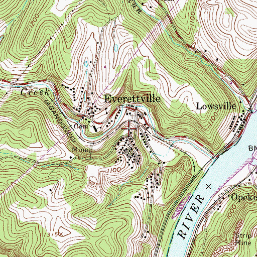 Topographic Map of Friendship Baptist Church, WV