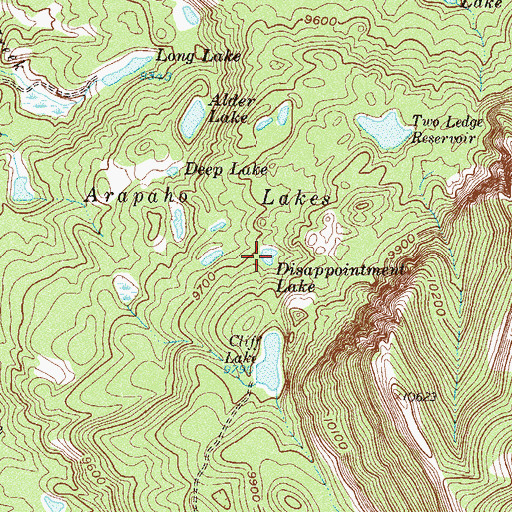 Topographic Map of Disappointment Lake, CO