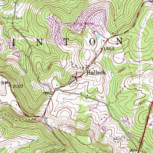 Topographic Map of Hope Halleck United Methodist Church, WV