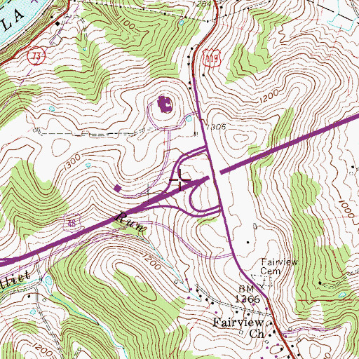 Topographic Map of Interchange 1, WV