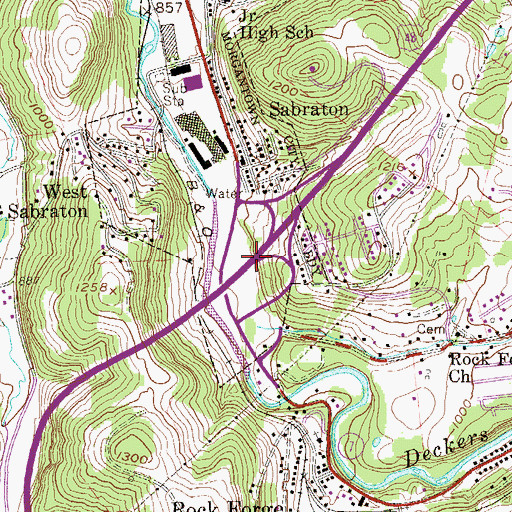 Topographic Map of Interchange 4, WV