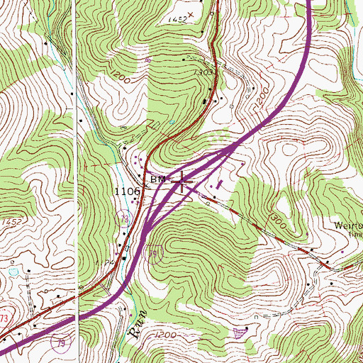 Topographic Map of Interchange 146, WV