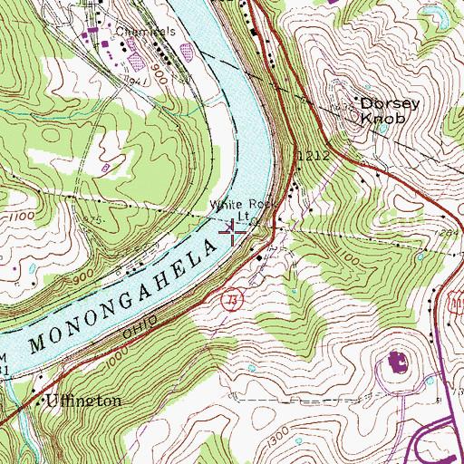 Topographic Map of Lock Number 11 (historical), WV
