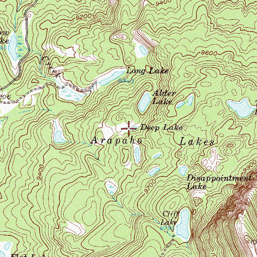 Topographic Map of Deep Lake, CO