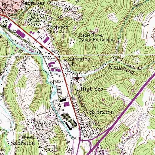 Topographic Map of Sabraton Elementary School (historical), WV