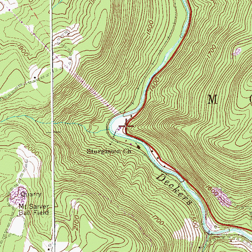 Topographic Map of Sturgisson, WV