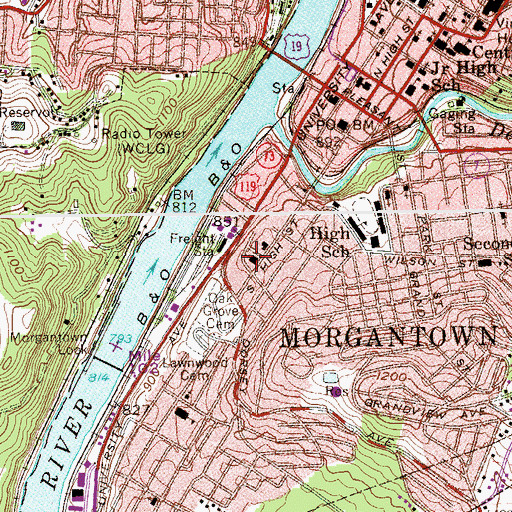 Topographic Map of Tree of Life Synagogue, WV