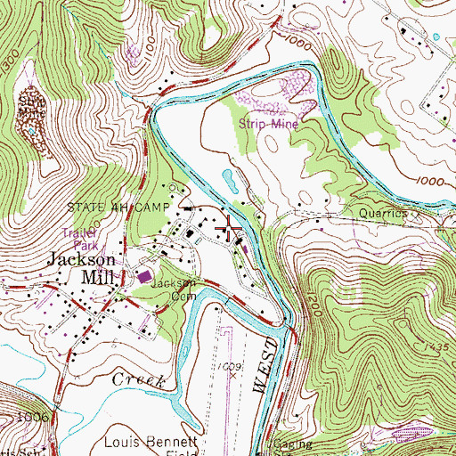 Topographic Map of All Faith Chapel, WV