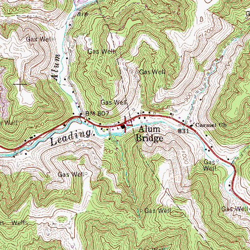 Topographic Map of Alum Bridge Elementary School, WV