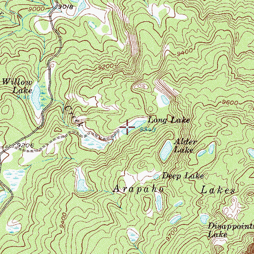 Topographic Map of Long Lake, CO