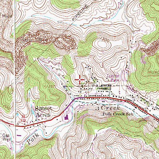 Topographic Map of Bailey Avenue Cemetery, WV