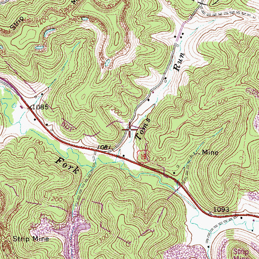 Topographic Map of Bennett School (historical), WV