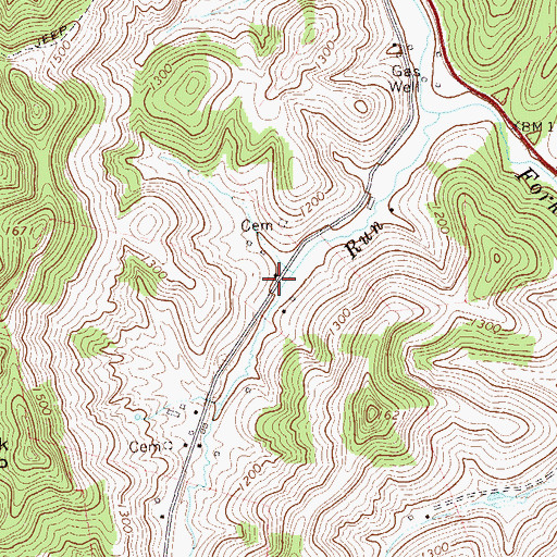 Topographic Map of Big Run School (historical), WV