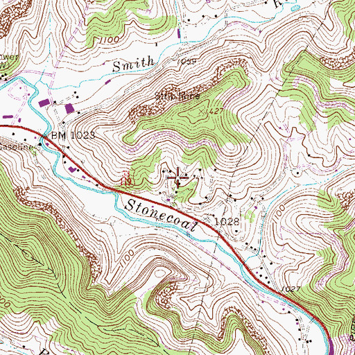 Topographic Map of Circle Heights, WV
