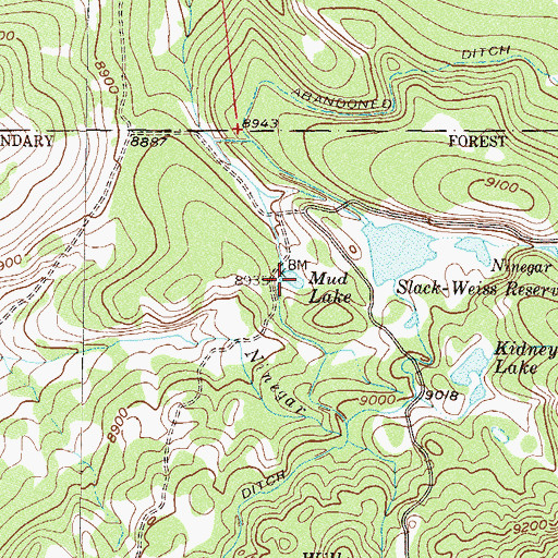 Topographic Map of Mud Lake, CO