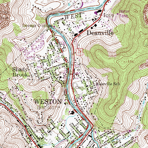 Topographic Map of Haleville Full Gospel Church, WV