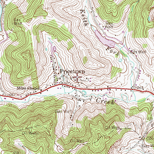 Topographic Map of Home Acres, WV