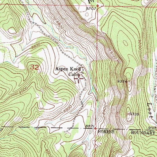 Topographic Map of Aspen Knoll, CO