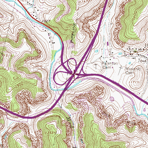 Topographic Map of Interchange 99, WV
