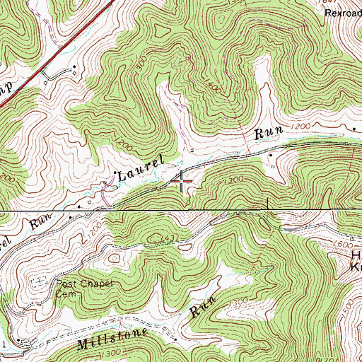 Topographic Map of Laurel Run School (historical), WV