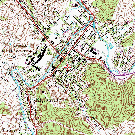 Topographic Map of Lewis County Courthouse, WV