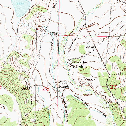 Topographic Map of Wheatley Ranch, CO